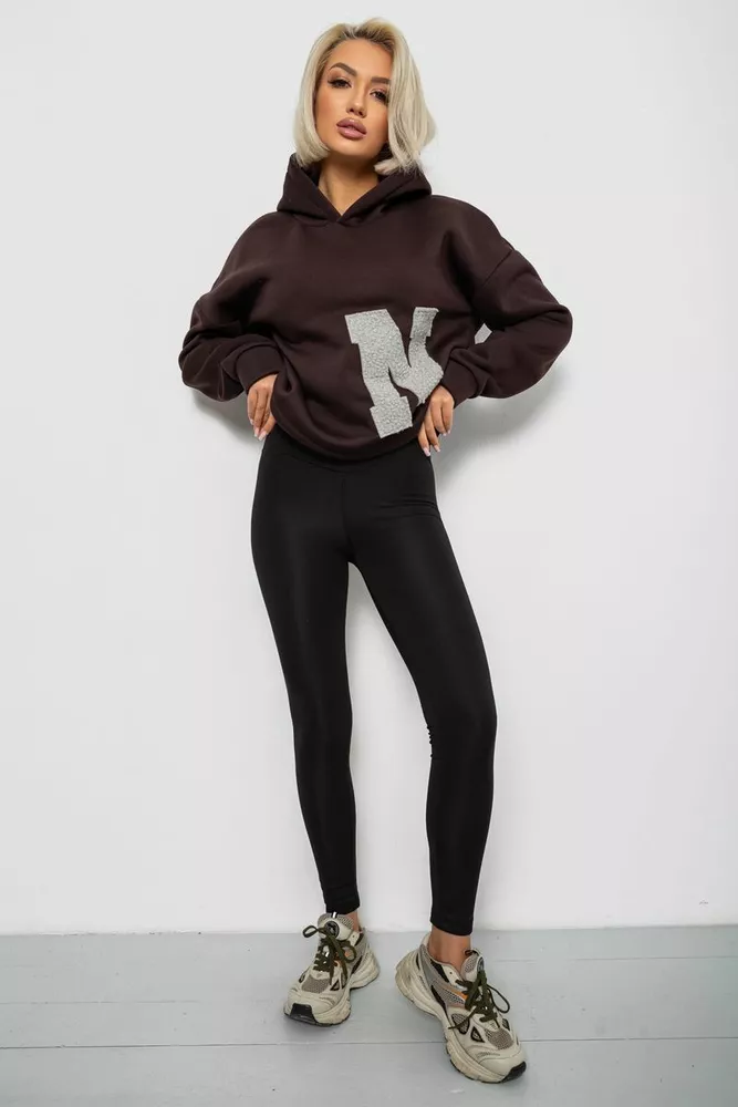 Купить Худи женский с капюшоном на флисе, цвет шоколадный, 257R335 - Фото №2