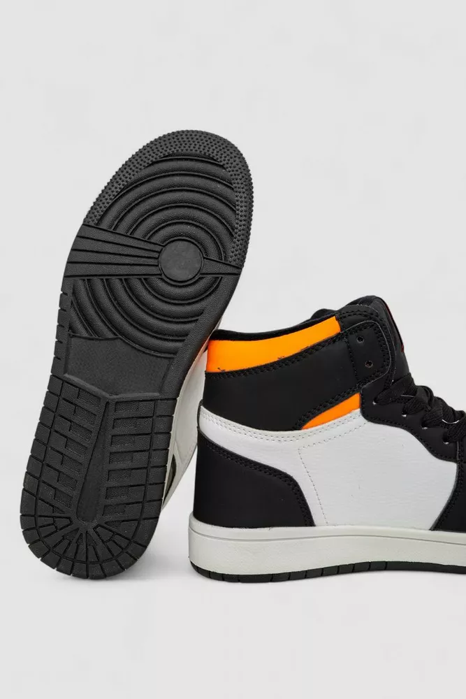 Купити Кросівки чоловічі зимові на хутрі  -уцінка, колір чорно-помаранчевий, 248RH1010-3-U - Фото №5