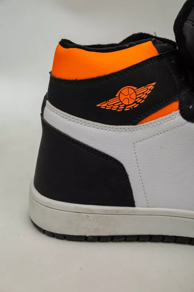 Купити Кросівки чоловічі зимові на хутрі  -уцінка, колір чорно-помаранчевий, 248RH1010-3-U - Фото №8