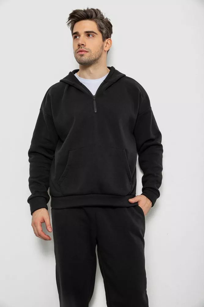Купити Спортивний костюм чоловічий на флісі, колір чорний, 238R030 - Фото №2