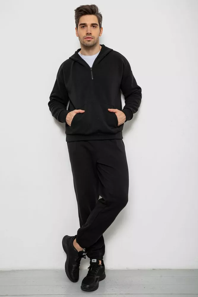 Купити Спортивний костюм чоловічий на флісі, колір чорний, 238R030 - Фото №1