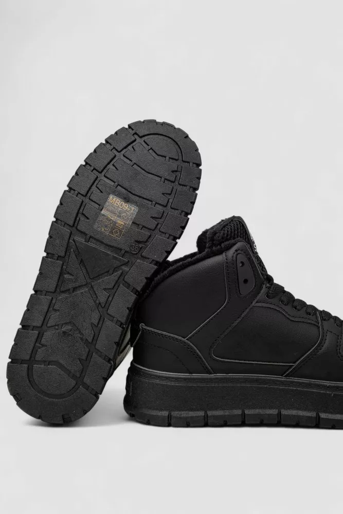 Купить Кроссовки женские на меху, цвет черный, 248RMB09 - Фото №5