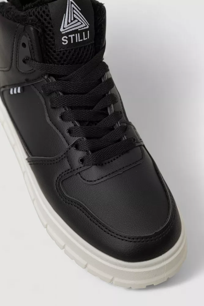 Купити Кросівки жіночі зимові на хутрі, колір чорно-білий, 248RMB09 - Фото №2