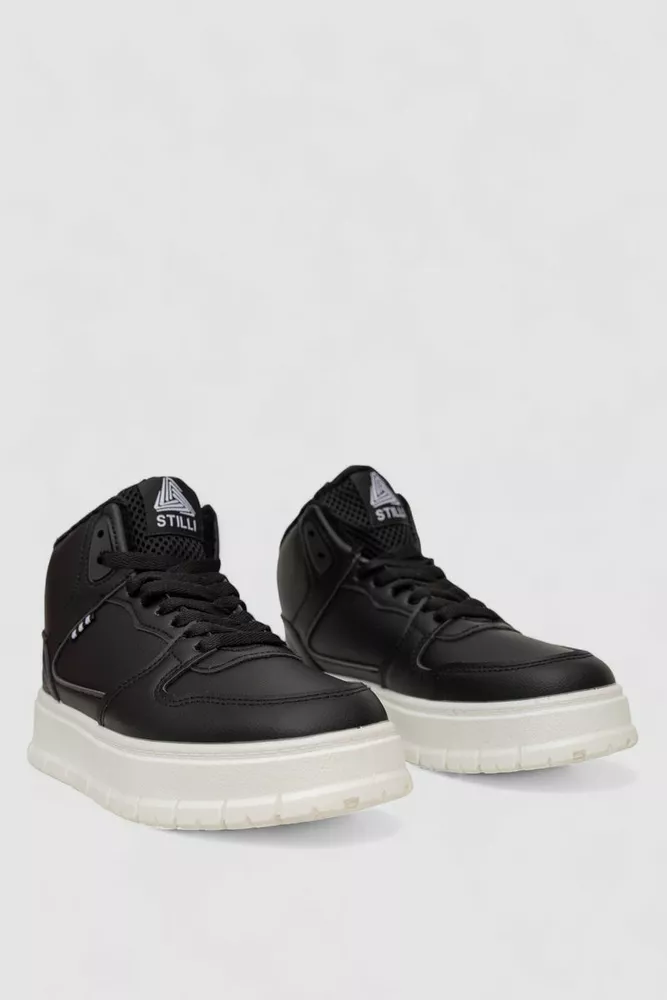 Купити Кросівки жіночі зимові на хутрі, колір чорно-білий, 248RMB09 - Фото №3