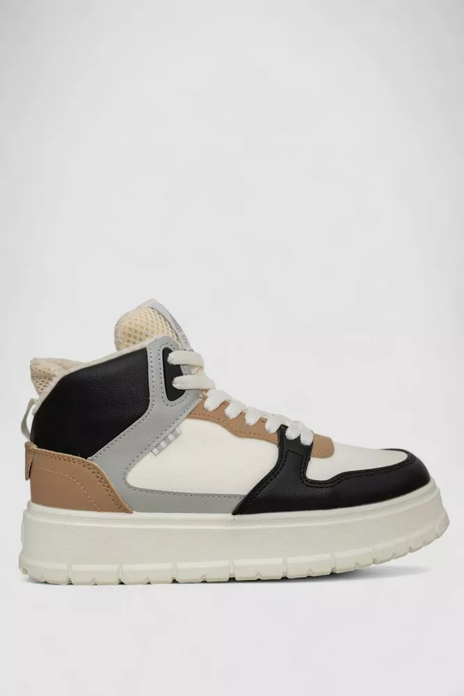 Купити Кросівки жіночі зимові на хутрі, колір чорно-сірий, 248RMB09 - Фото №1