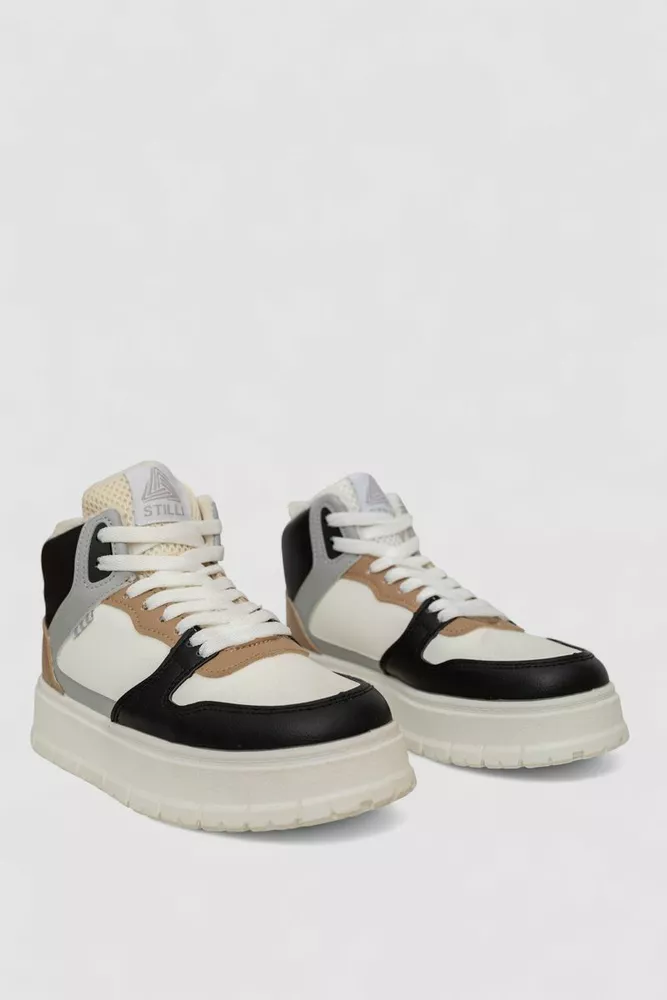 Купити Кросівки жіночі зимові на хутрі, колір чорно-сірий, 248RMB09 - Фото №3