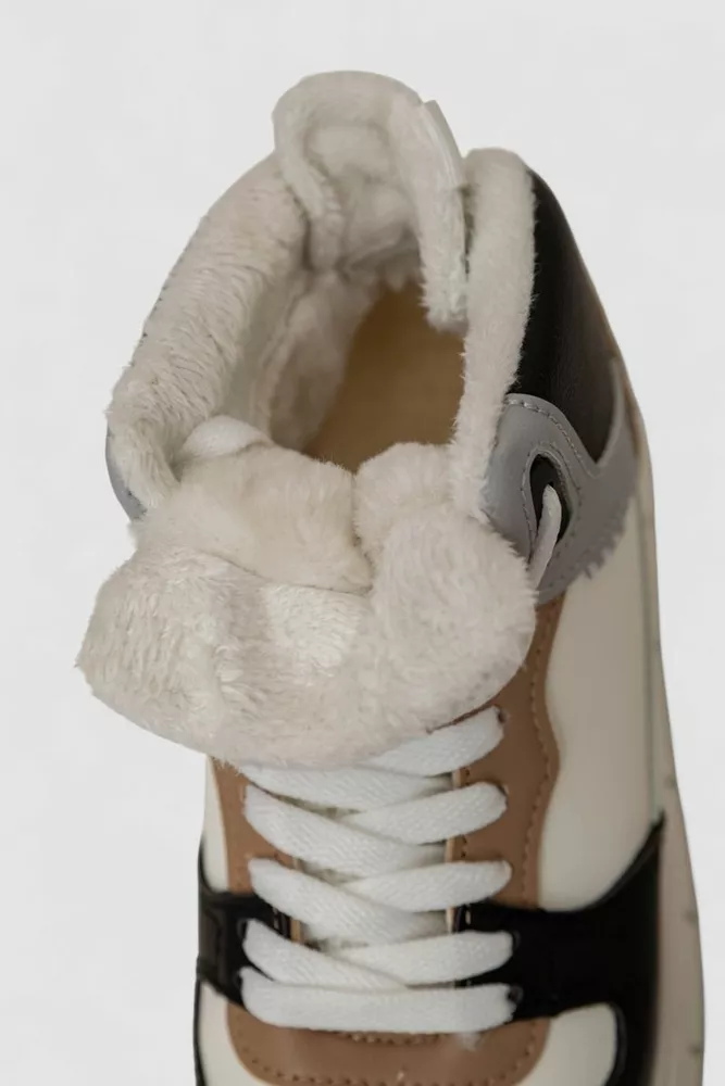 Купити Кросівки жіночі зимові на хутрі, колір чорно-сірий, 248RMB09 - Фото №6