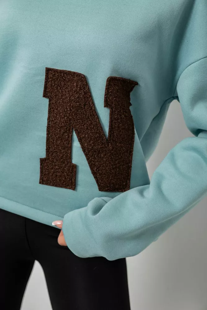 Купить Худи женский с капюшоном на флисе, цвет светло-оливковый, 257R335 - Фото №5