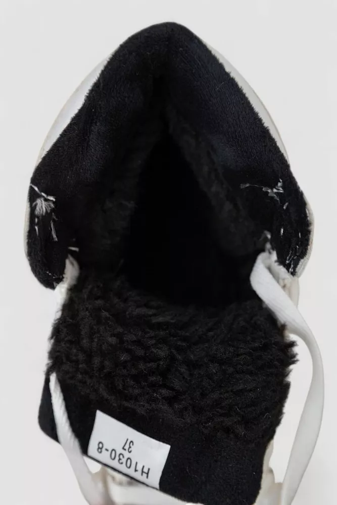 Купить Кроссовки женские зимние на меху  -уценка, цвет бело-бежевый, 248RH1030-U-3 - Фото №6