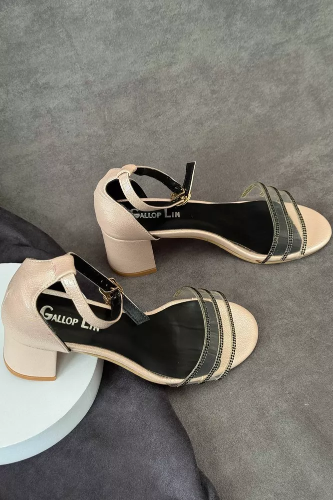 Купить Босоножки женские, цвет пудровый, 243RE286 - Фото №2