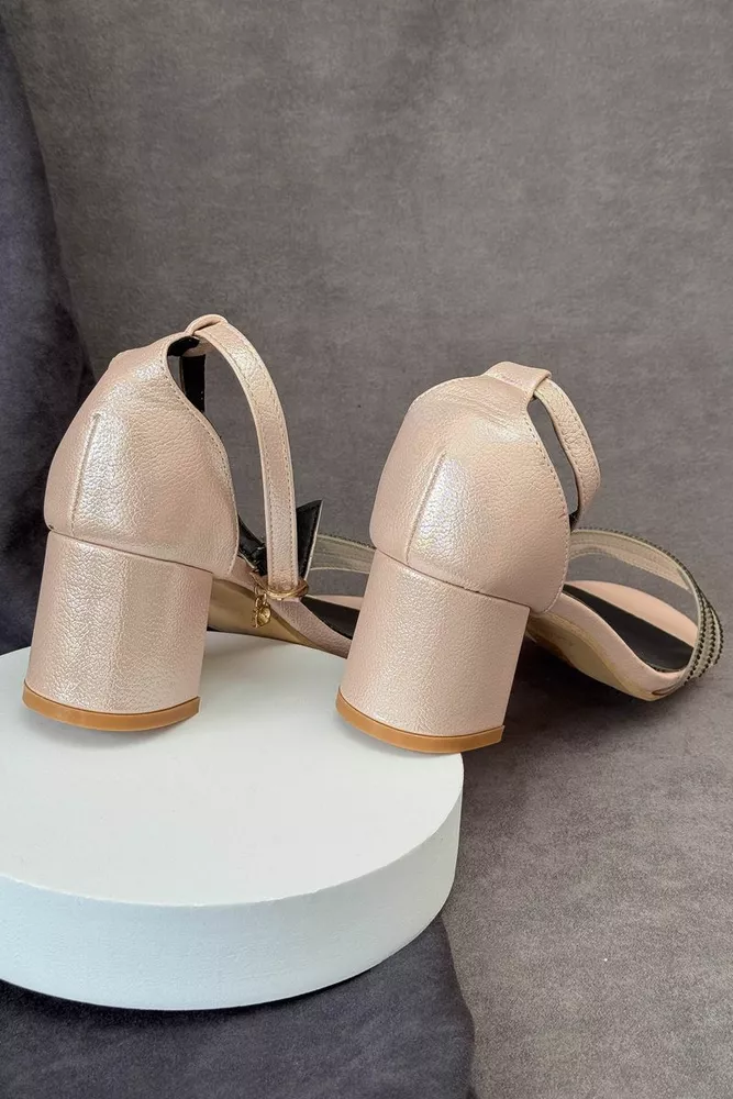 Купить Босоножки женские, цвет пудровый, 243RE286 - Фото №6