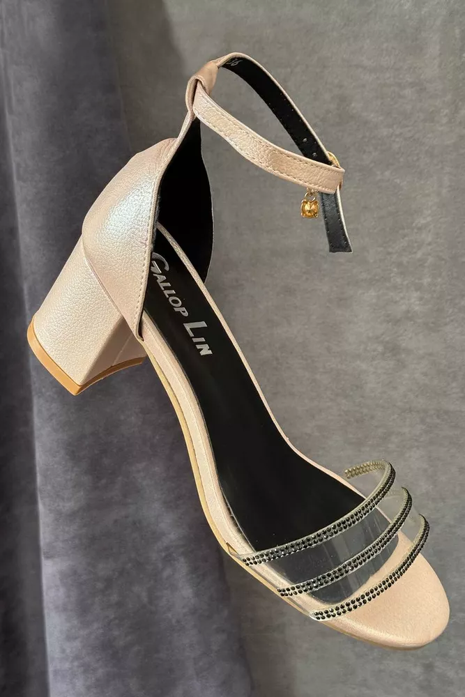 Купить Босоножки женские, цвет пудровый, 243RE286 - Фото №1