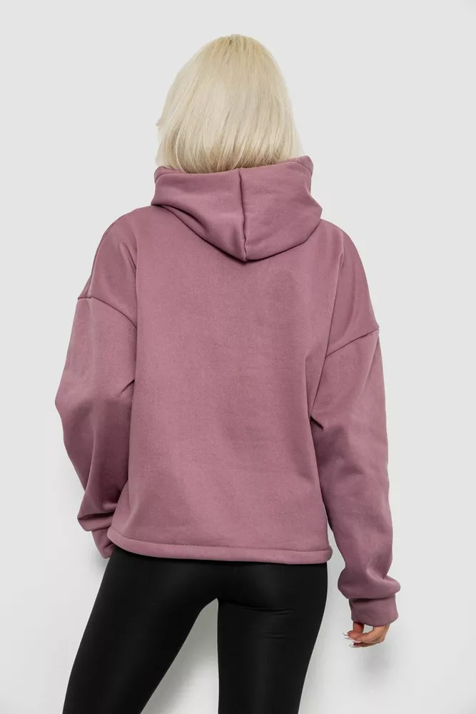 Купить Худи женский с капюшоном на флисе, цвет сливовый, 257R335 - Фото №4