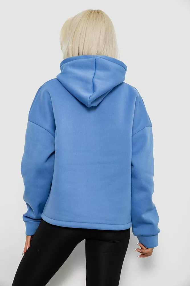 Купить Худи женский с капюшоном на флисе, цвет голубой, 257R335 - Фото №4