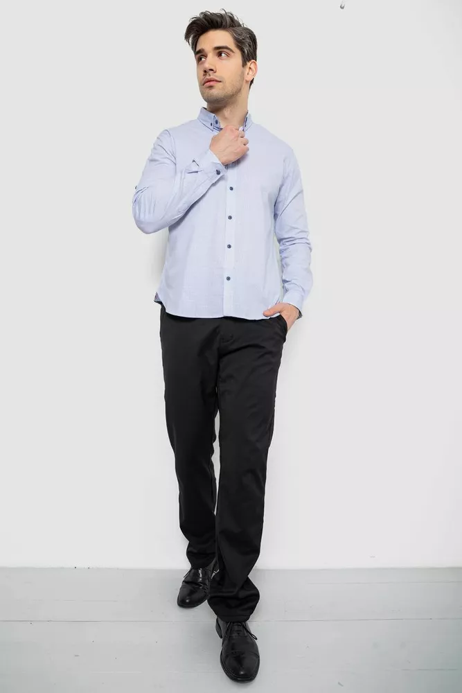 Купити Чоловіча сорочка з принтом, колір блакитний, 186R7071 - Фото №2