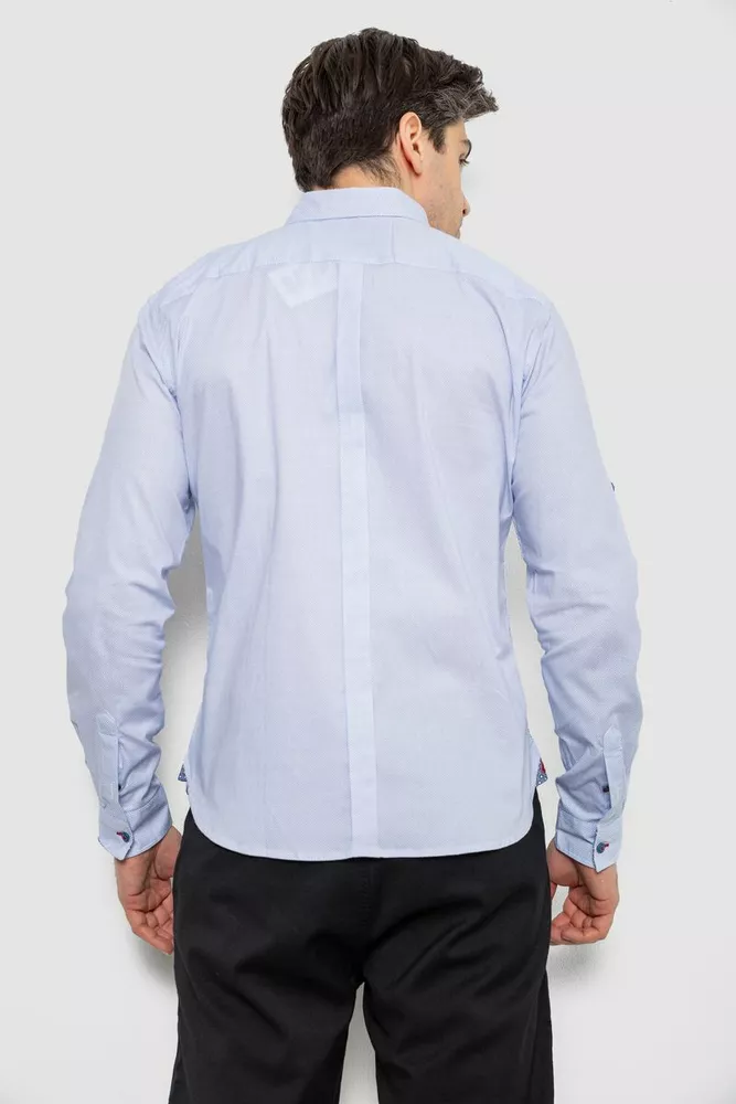 Купити Чоловіча сорочка з принтом, колір блакитний, 186R7071 - Фото №4