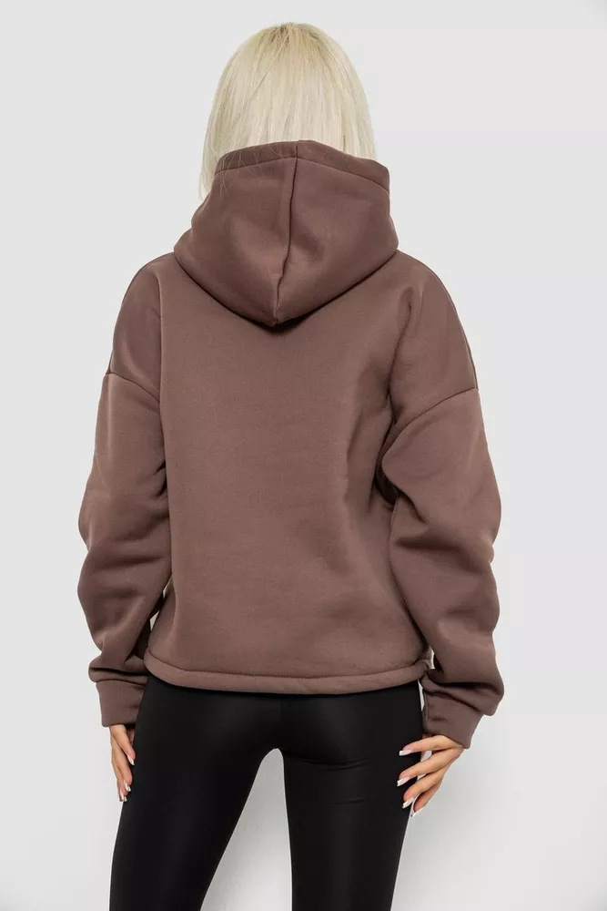 Купить Худи женский с капюшоном на флисе, цвет коричневый, 257R335 - Фото №4
