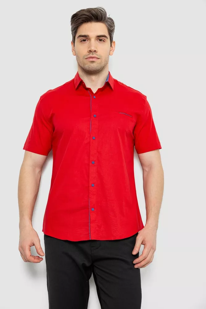 Купить Рубашка мужская с принтом, цвет красный, 214R7128 - Фото №1