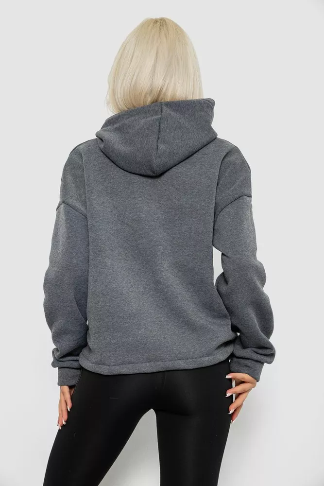 Купить Худи женский с капюшоном на флисе, цвет серый, 257R335 - Фото №4