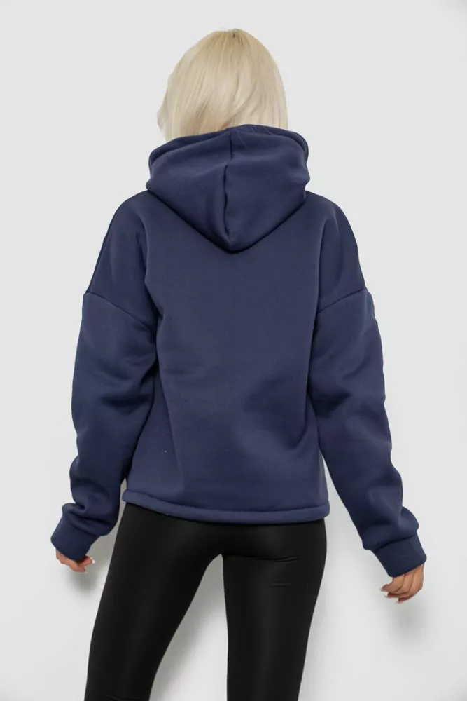 Купить Худи женский с капюшоном на флисе, цвет синий, 257R335 - Фото №4