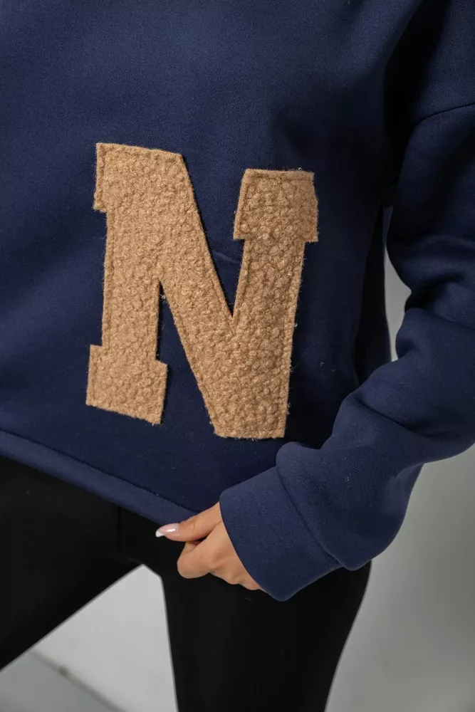 Купить Худи женский с капюшоном на флисе, цвет синий, 257R335 - Фото №6