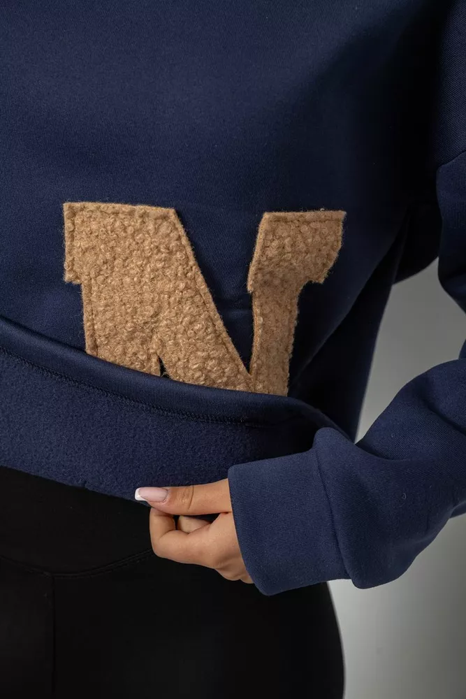 Купить Худи женский с капюшоном на флисе, цвет синий, 257R335 - Фото №7