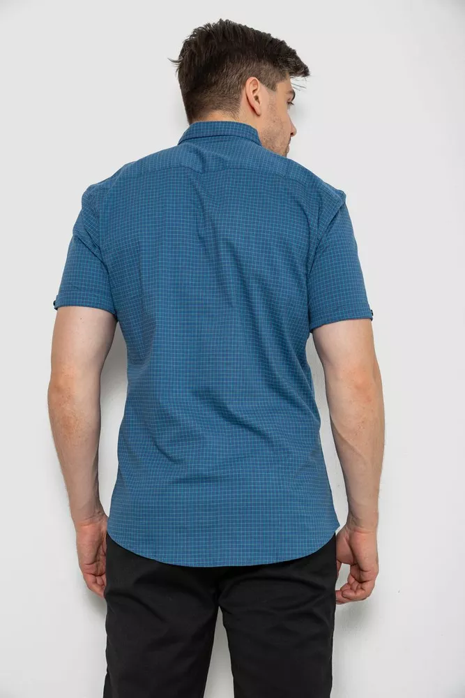 Купити Сорочка чоловіча в клітинку, колір синій, 214R4564-3 - Фото №4