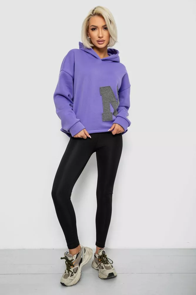 Купить Худи женский с капюшоном на флисе, цвет сиреневый, 257R335 - Фото №2