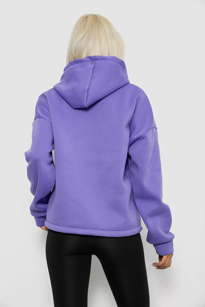Купить Худи женский с капюшоном на флисе, цвет сиреневый, 257R335 - Фото №4