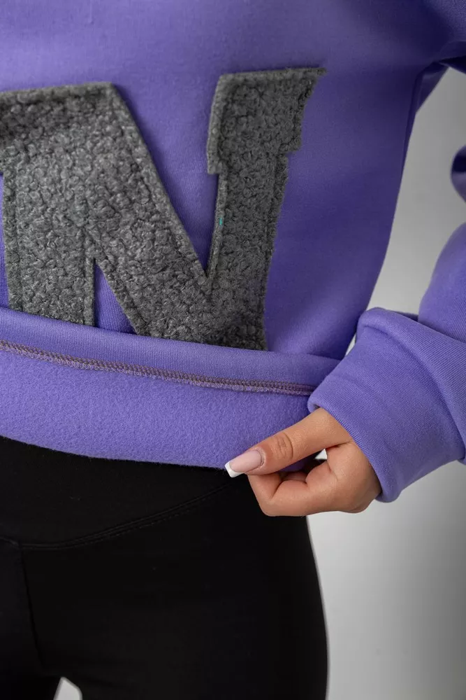 Купить Худи женский с капюшоном на флисе, цвет сиреневый, 257R335 - Фото №6