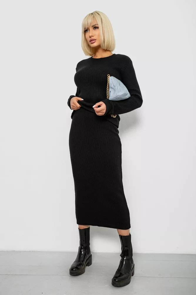 Купить Костюм женский повседневный, цвет черный, 257R130 оптом - Фото №3