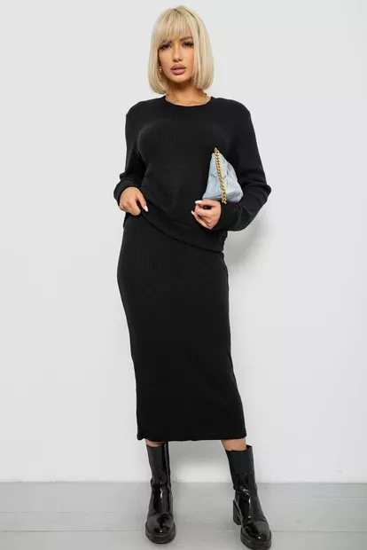 Костюм жіночий повсякденний, колір чорний, 257R130