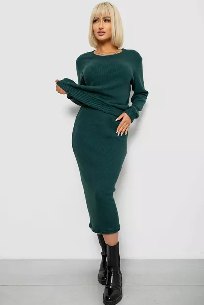 Костюм жіночий повсякденний, колір зелений, 257R130