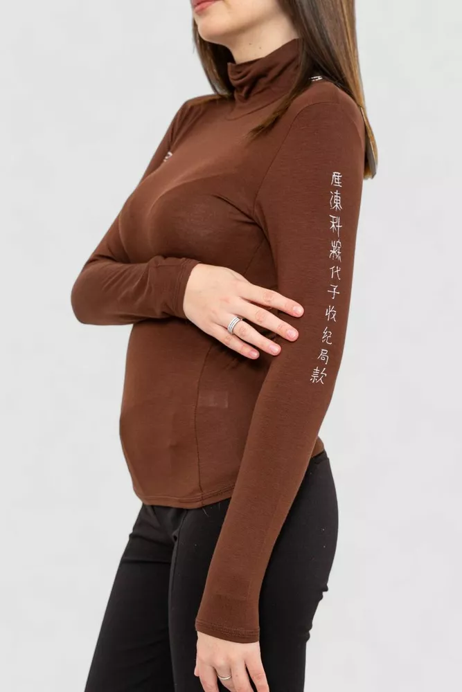 Купити Гольф жіночий, колір коричневий, 186R656 - Фото №3