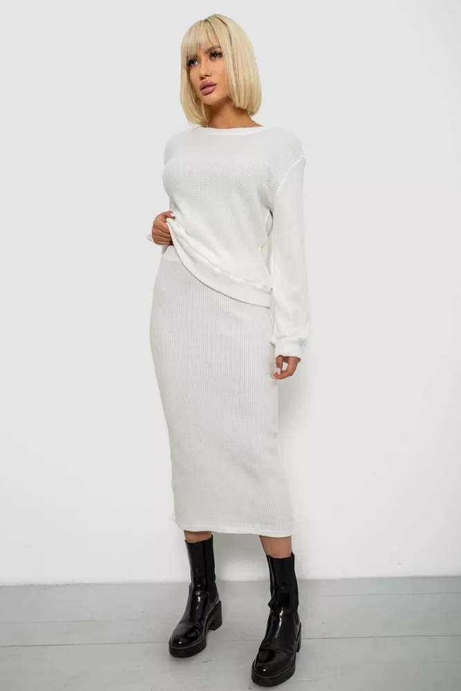 Купить Костюм женский повседневный, цвет молочный, 257R130 оптом - Фото №3