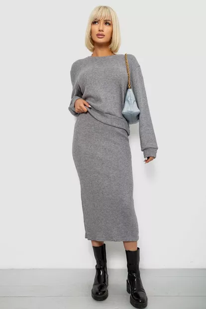 Костюм жіночий повсякденний, колір сірий, 257R130