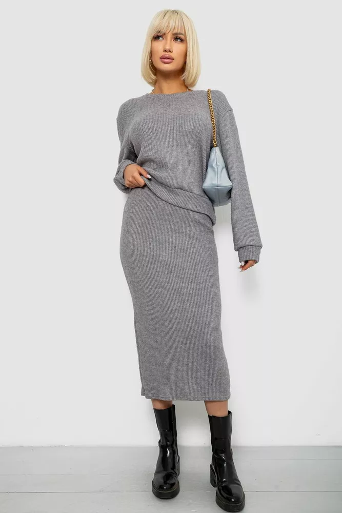 Купить Костюм женский повседневный, цвет серый, 257R130 оптом - Фото №1