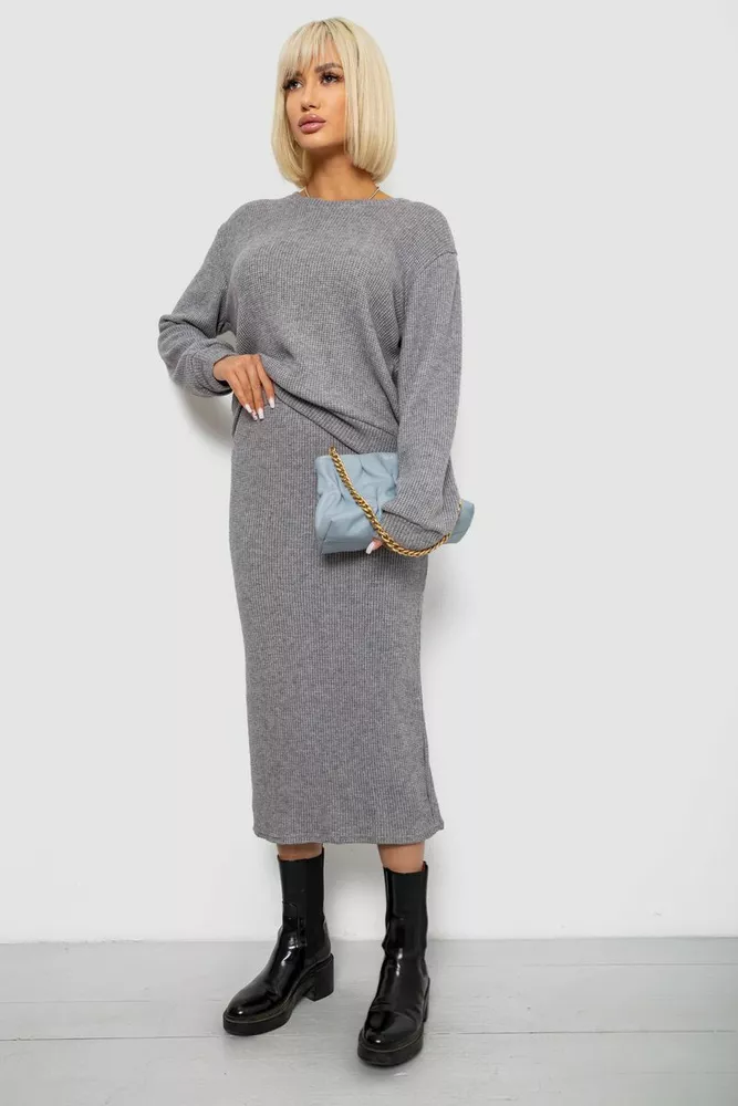 Купить Костюм женский повседневный, цвет серый, 257R130 оптом - Фото №3