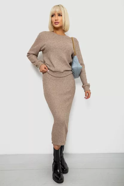 Костюм жіночий повсякденний, колір мокко, 257R130