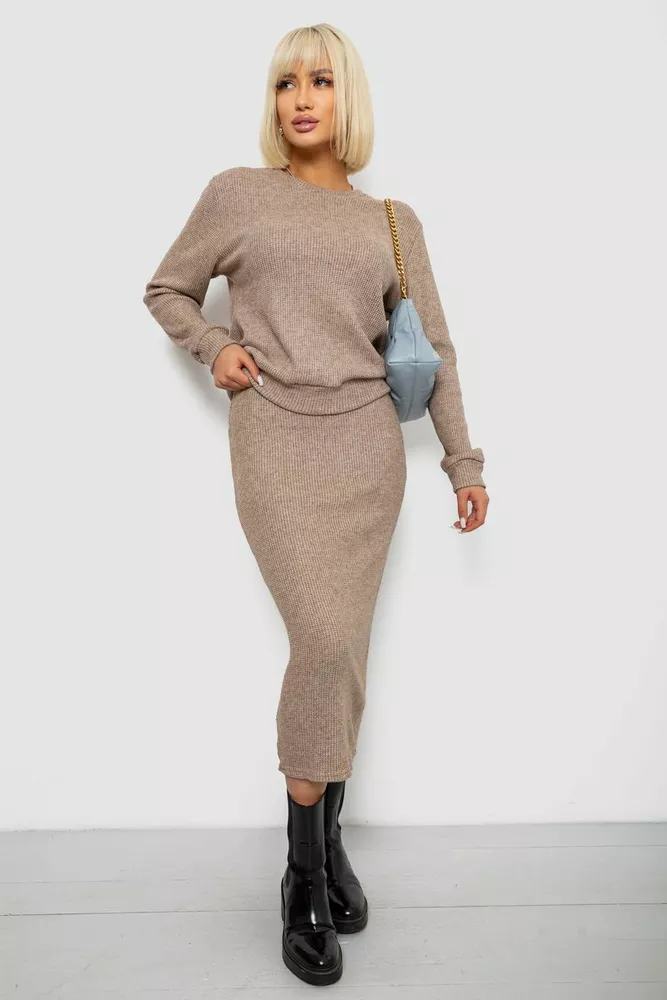 Купить Костюм женский повседневный, цвет мокко, 257R130 оптом - Фото №1