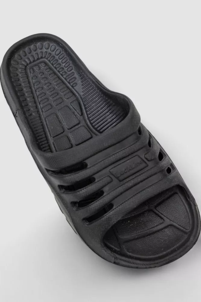 Купити Шльопанці унісекс  -уцінка, колір чорний, 243R212-U - Фото №2