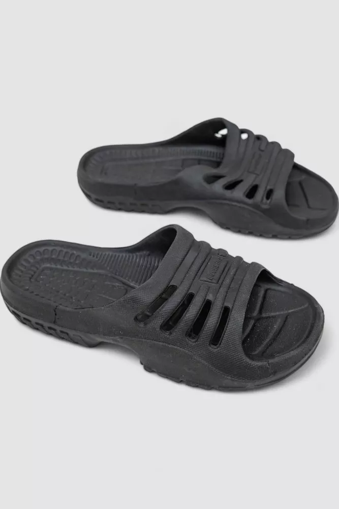 Купити Шльопанці унісекс  -уцінка, колір чорний, 243R212-U - Фото №3