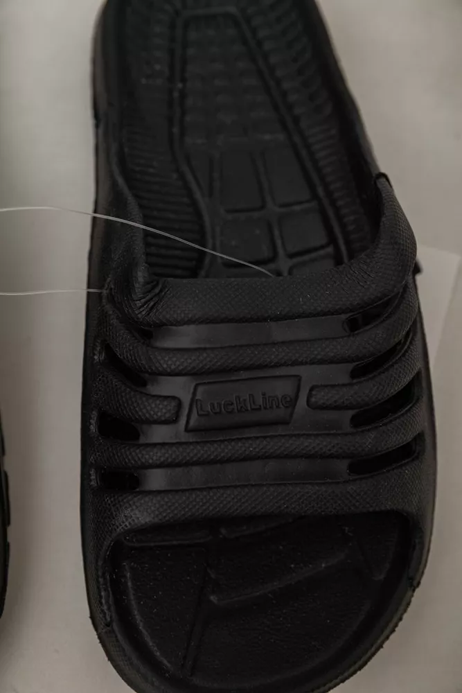 Купити Шльопанці унісекс  -уцінка, колір чорний, 243R212-U - Фото №6