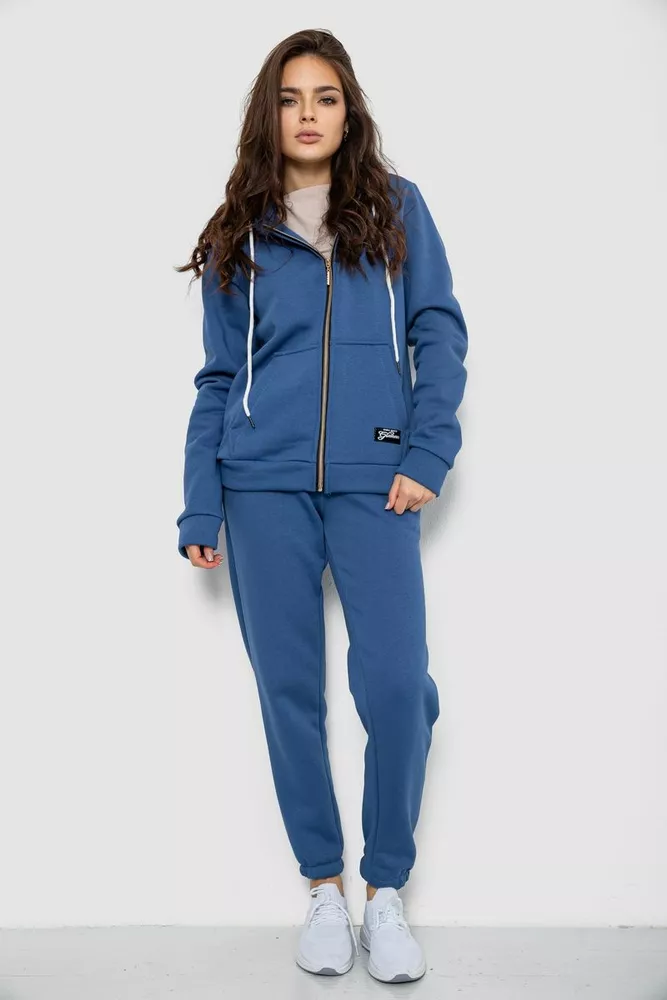 Купить Спортивный костюм женский на флисе, цвет джинс, 244R1555 - Фото №1