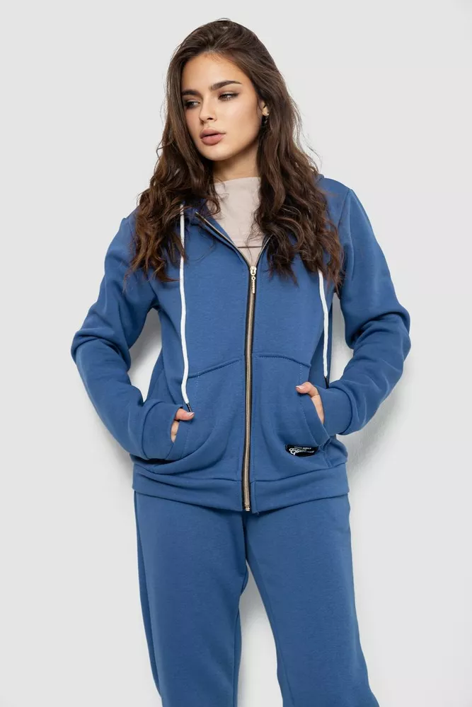 Купить Спортивный костюм женский на флисе, цвет джинс, 244R1555 - Фото №2