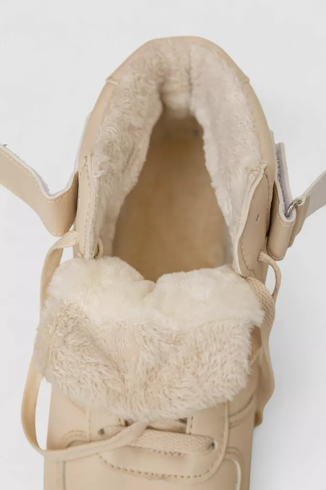 Купити Кросівки жіночі зимові на хутрі, колір бежевий, 248RAM02 - Фото №6