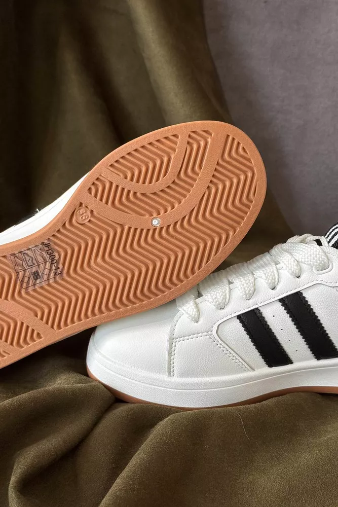 Купить Кроссовки женские экокожа, цвет бело-черный, 248RJH300-13 оптом - Фото №5