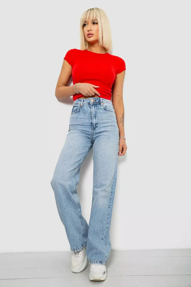 Купить Джинсы женские Wide leg, цвет голубой, 244R2529 - Фото №2