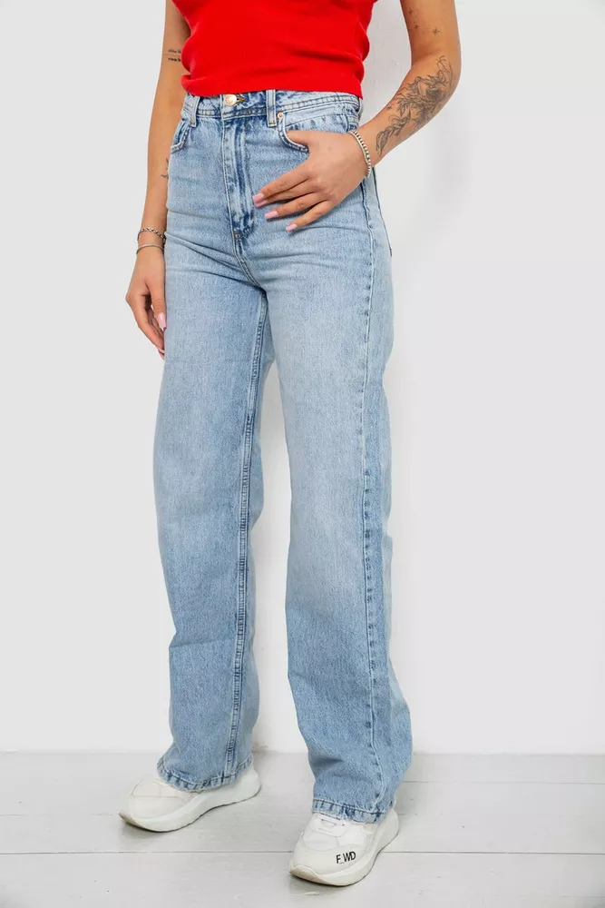Купить Джинсы женские Wide leg, цвет голубой, 244R2529 - Фото №3