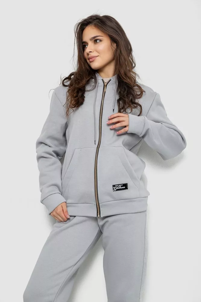 Купити Спортивний костюм жіночий на флісі, колір світло-сірий, 244R1555 - Фото №2